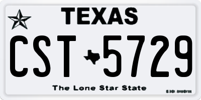 TX license plate CST5729