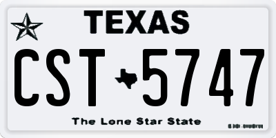 TX license plate CST5747