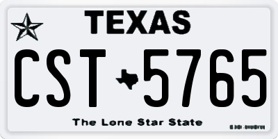 TX license plate CST5765