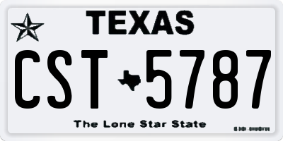 TX license plate CST5787