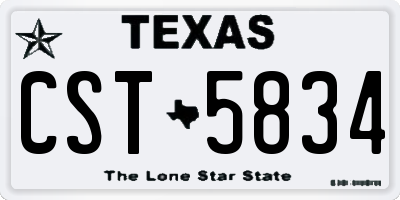TX license plate CST5834