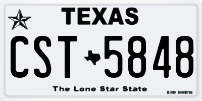 TX license plate CST5848
