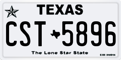TX license plate CST5896