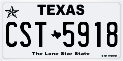 TX license plate CST5918