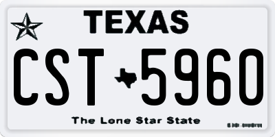 TX license plate CST5960