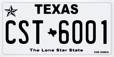 TX license plate CST6001