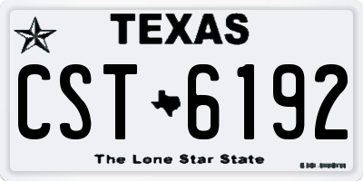 TX license plate CST6192
