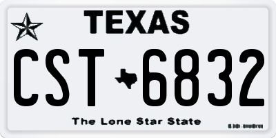 TX license plate CST6832