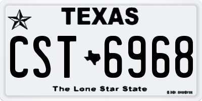 TX license plate CST6968