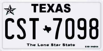TX license plate CST7098