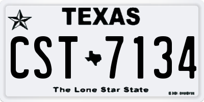 TX license plate CST7134