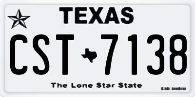 TX license plate CST7138