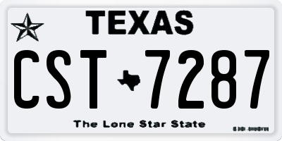 TX license plate CST7287