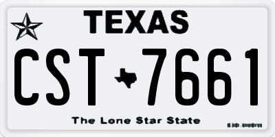 TX license plate CST7661