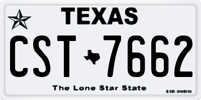 TX license plate CST7662