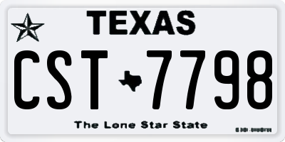 TX license plate CST7798