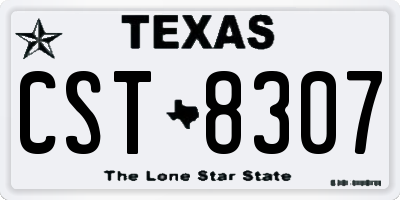 TX license plate CST8307