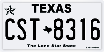 TX license plate CST8316