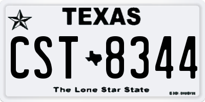 TX license plate CST8344