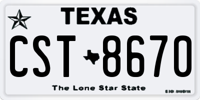TX license plate CST8670