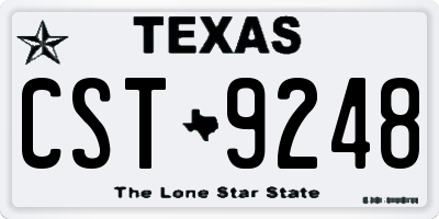 TX license plate CST9248