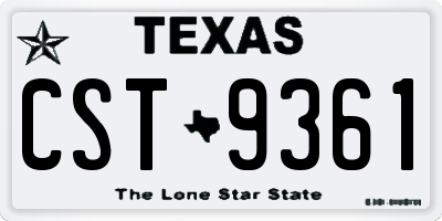 TX license plate CST9361