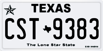 TX license plate CST9383