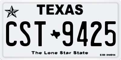 TX license plate CST9425