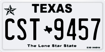 TX license plate CST9457