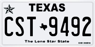 TX license plate CST9492