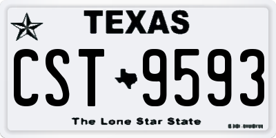 TX license plate CST9593