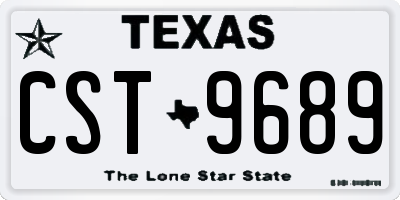 TX license plate CST9689