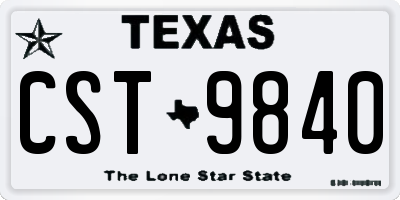 TX license plate CST9840