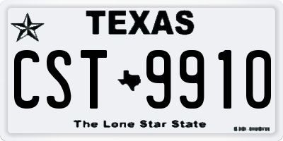 TX license plate CST9910