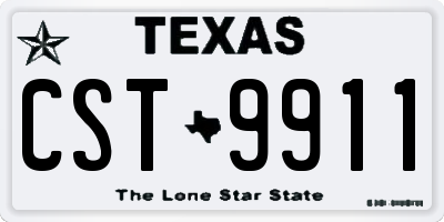 TX license plate CST9911