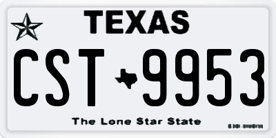 TX license plate CST9953