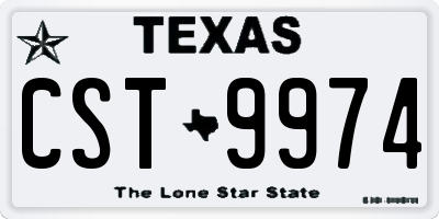 TX license plate CST9974