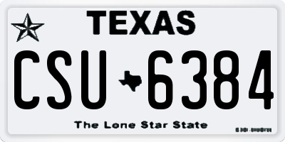 TX license plate CSU6384