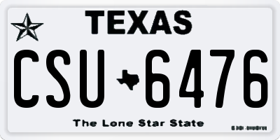 TX license plate CSU6476