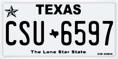 TX license plate CSU6597