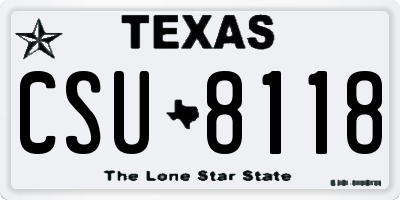 TX license plate CSU8118