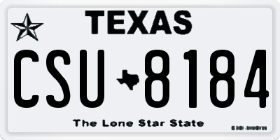 TX license plate CSU8184