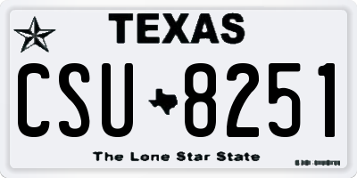 TX license plate CSU8251