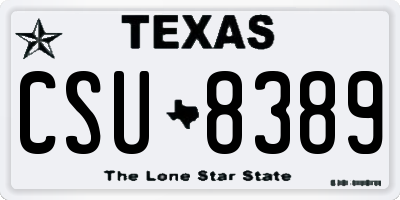 TX license plate CSU8389