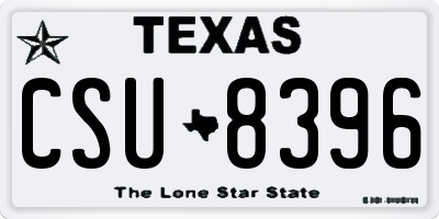 TX license plate CSU8396