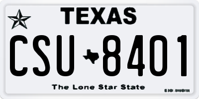TX license plate CSU8401