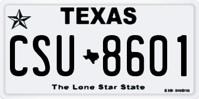 TX license plate CSU8601