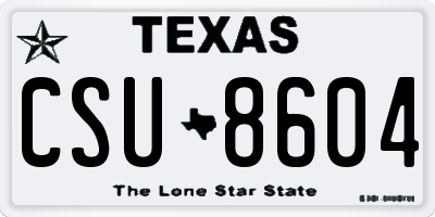 TX license plate CSU8604