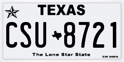 TX license plate CSU8721