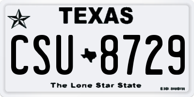 TX license plate CSU8729